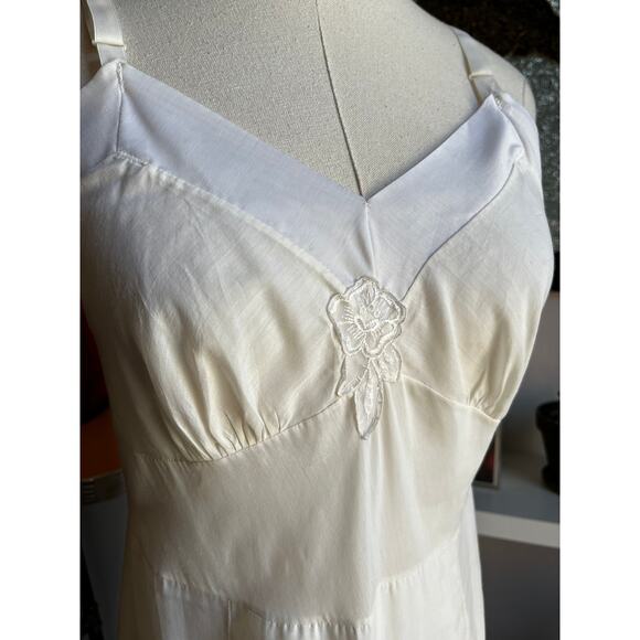 Vintage 60s Sheer Cotton Slip Dress | Edwardian Lace | Sears Roebuck | S/M - Picture 3 of 8